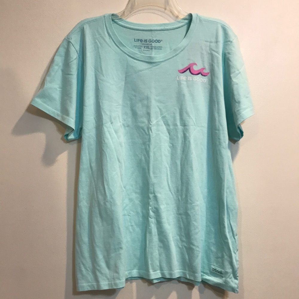 Life Is Good Woman’s Wave Short Sleeve Tee Shirt XXLarge NWT